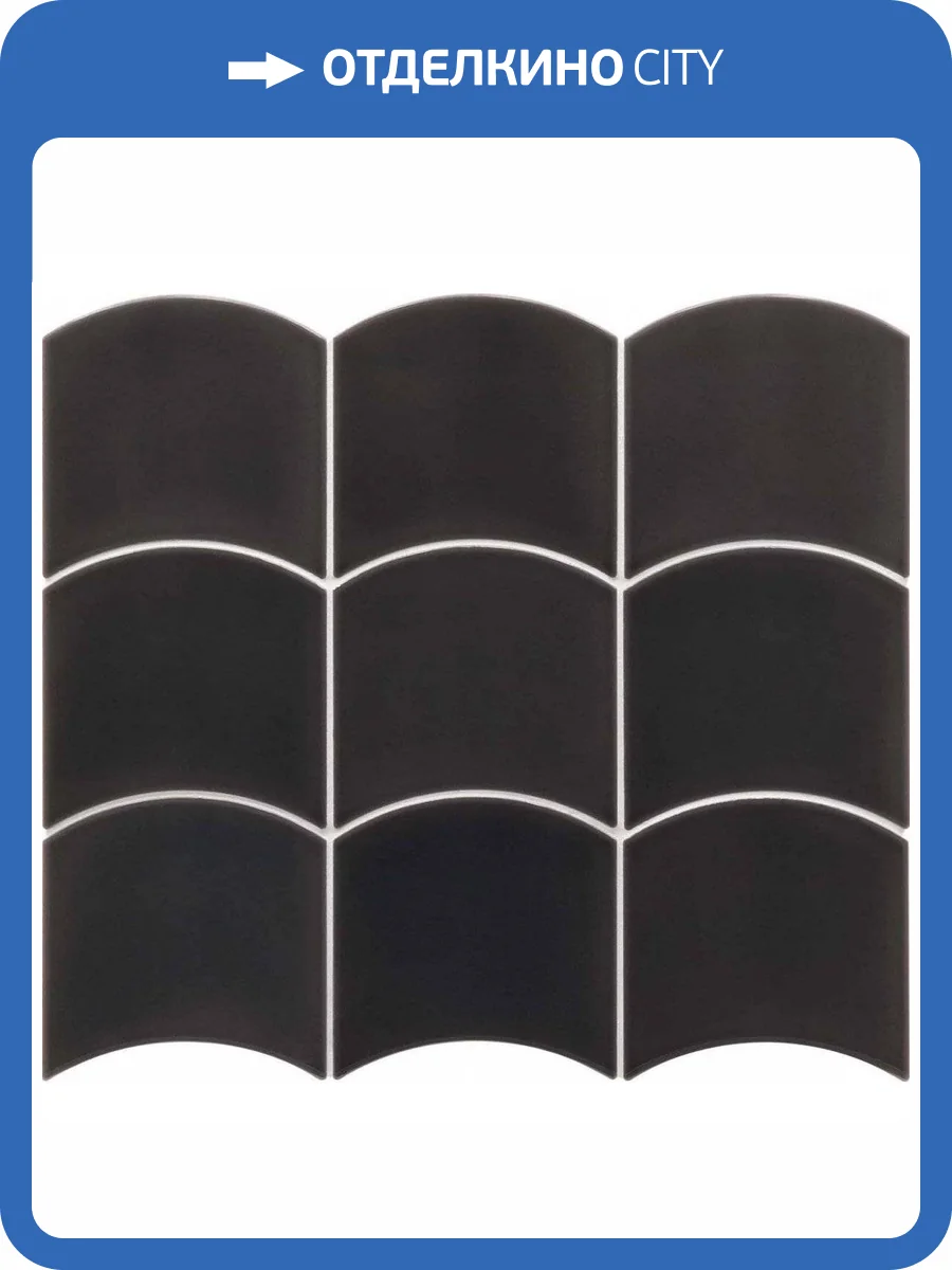 Керамическая плитка Equipe Wave 28842 Black 12x12 фото 3