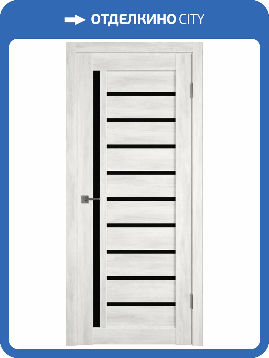 Межкомнатная дверь Владимирская Фабрика Дверей Atum 11 Nord Vellum стекло Black Gloss 800x2000 фото 2