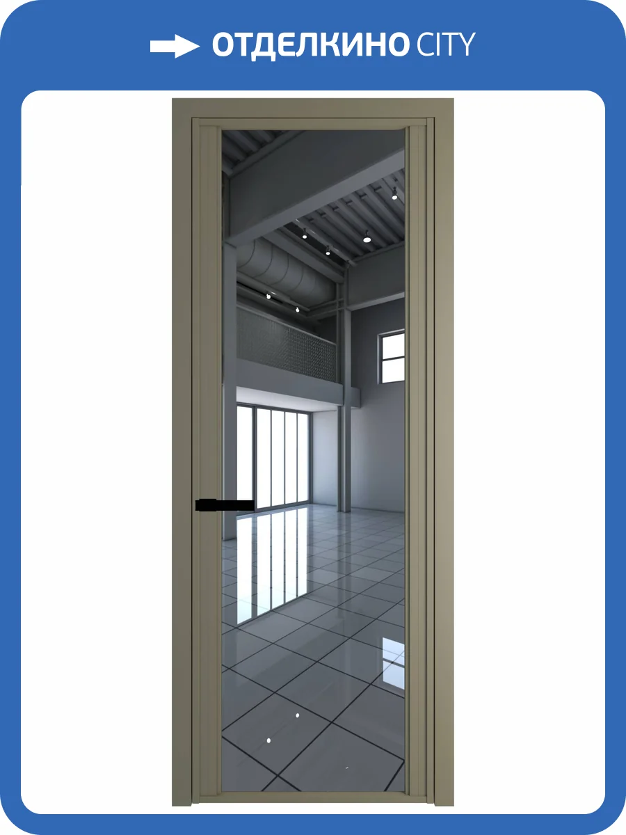 Межкомнатная дверь Profil Doors 2 AGP цвет профиля Шампань, стекло безопасное 6 мм зеркало 800x2000 фото 2