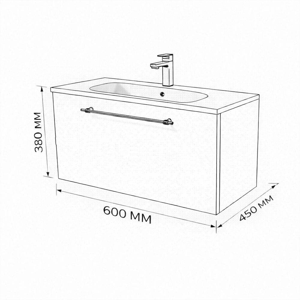 Тумба с раковиной Terminus Venta VEN10601300001O шпон, дуб, 60x38 фото 3