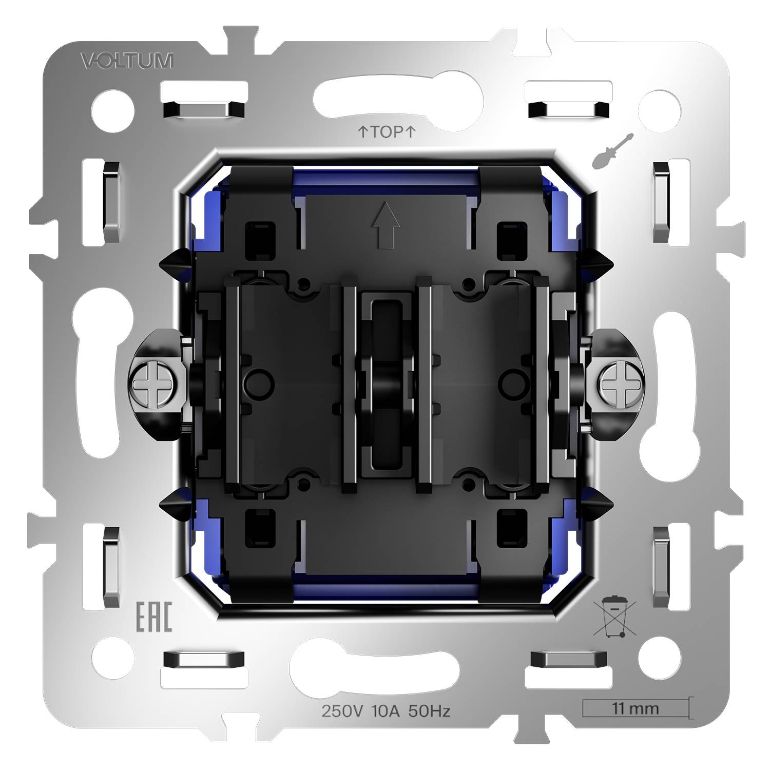 Механизм выключателя 2-клавишного Voltum S70 VLS0201M фото 2