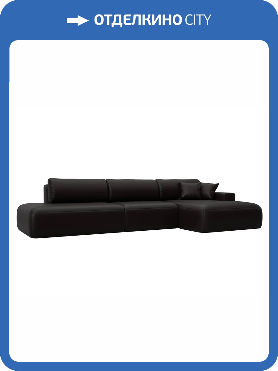 Диван угловой Лига Диванов Лига-036 НПБ Модерн Лонг 127750 GRIFON 12 коричневый, правый угол фото 11