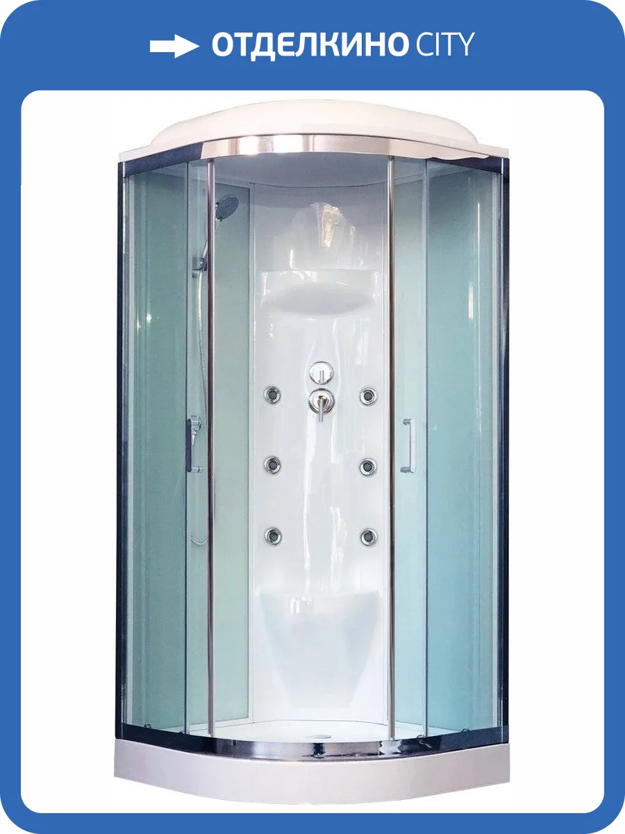 Душевая кабина Royal Bath RB 100HK7-WT-CH с низким поддоном, с сиденьем фото 6