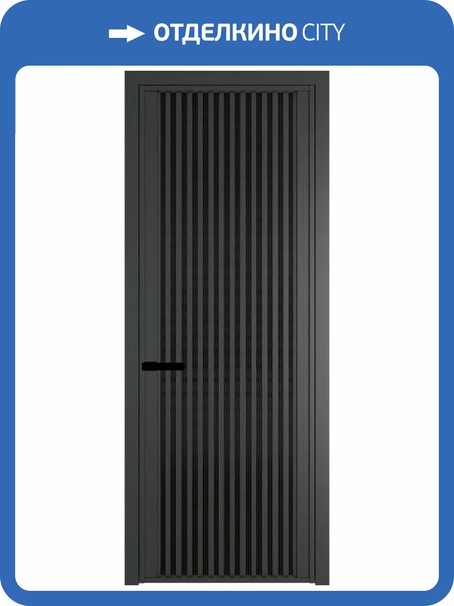 Межкомнатная дверь Profil Doors 3 AGP цвет профиля Серая ночь, стекло безопасное 6 мм мору черный 700x2000 фото 2