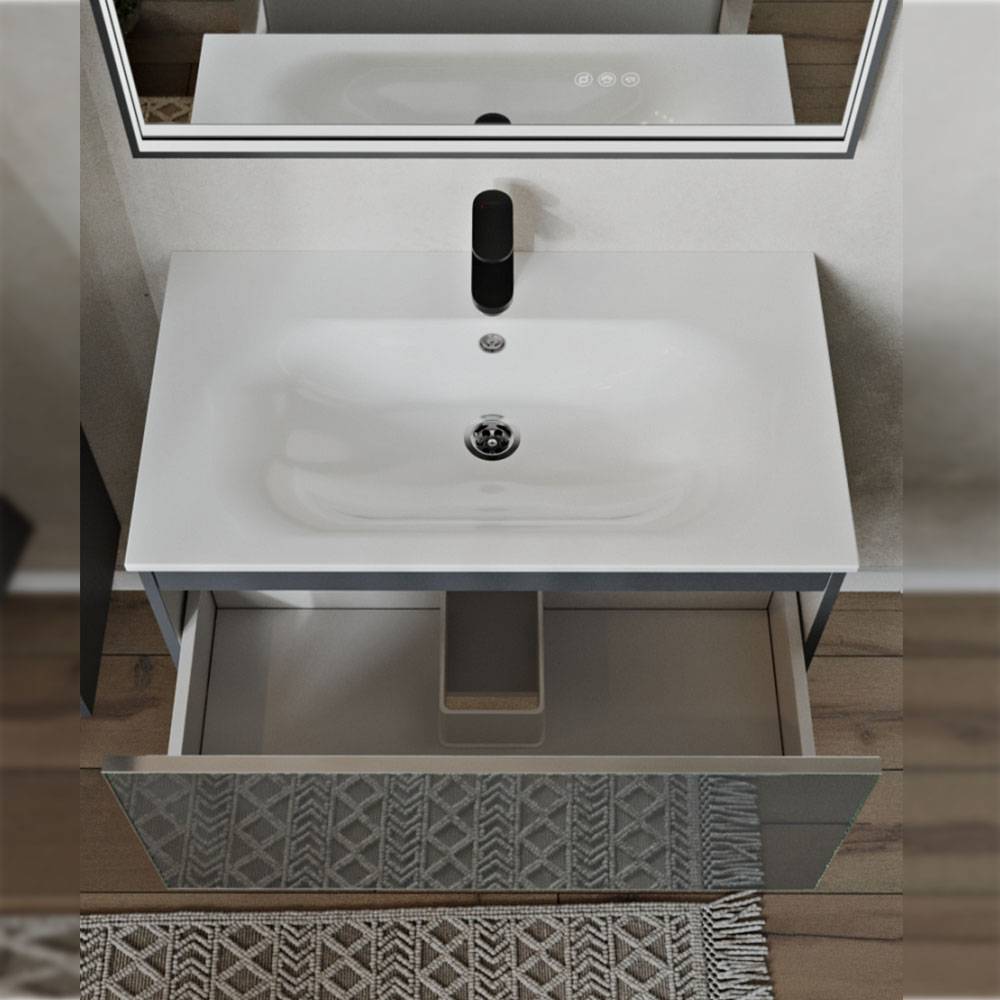 Тумба с раковиной Terminus Vega VEG10801701601OSL графит, 80x38 фото 2