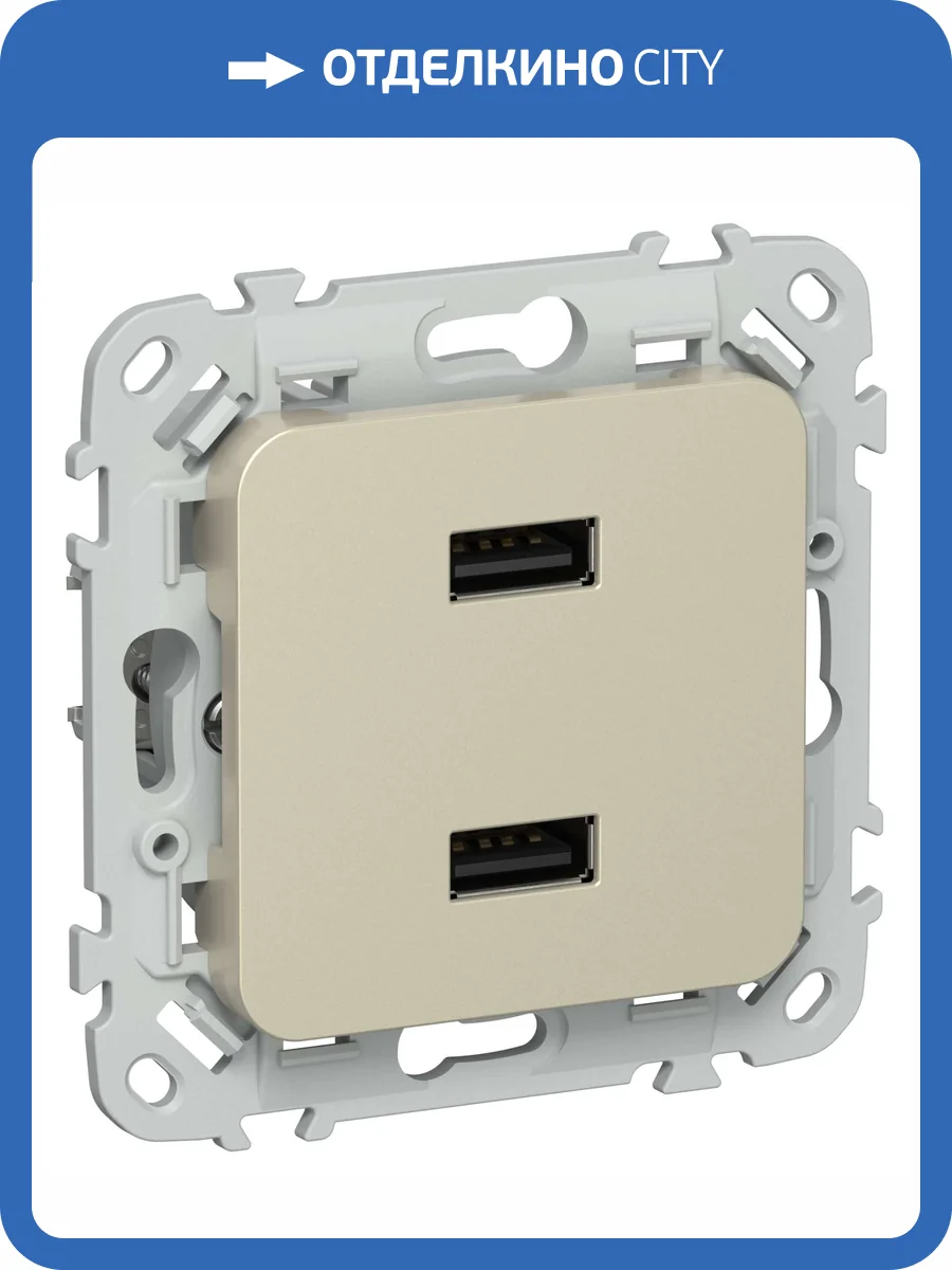 Розетка USB type A+A IEK Flite FI-U21-D31-K37 шампань фото 2
