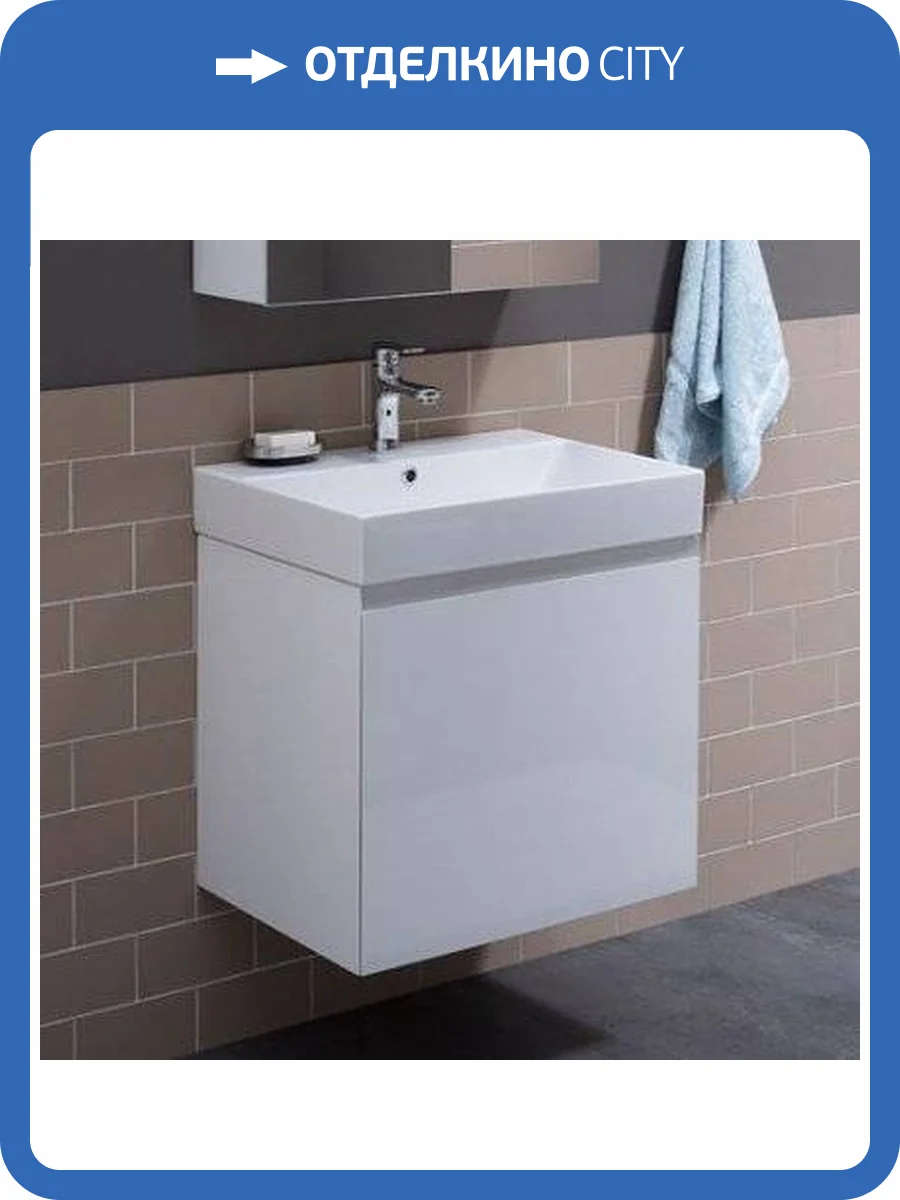 Тумба с раковиной Aquanet Йорк 60 белая фото 16