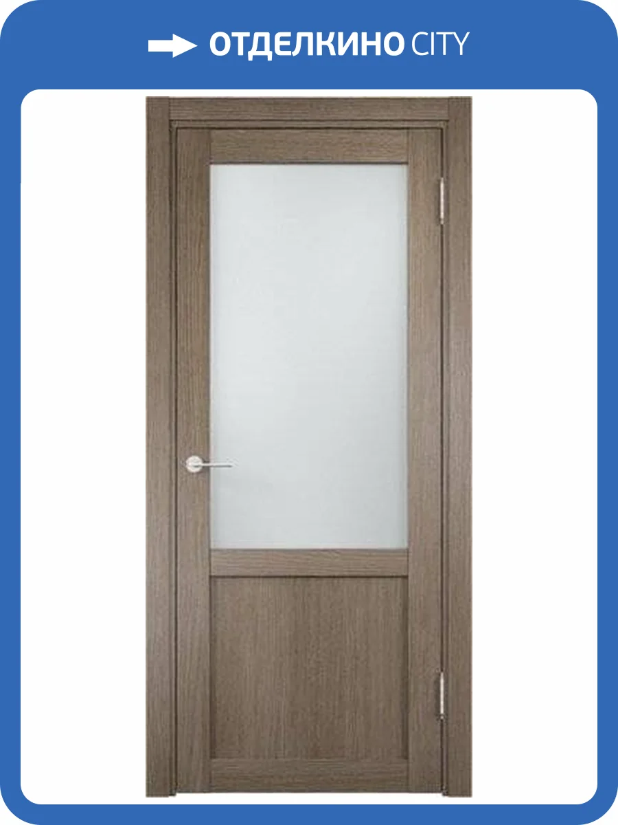 Межкомнатная дверь Verda Баден 04, остеклённая, дуб дымчатый 600x2000 фото 2