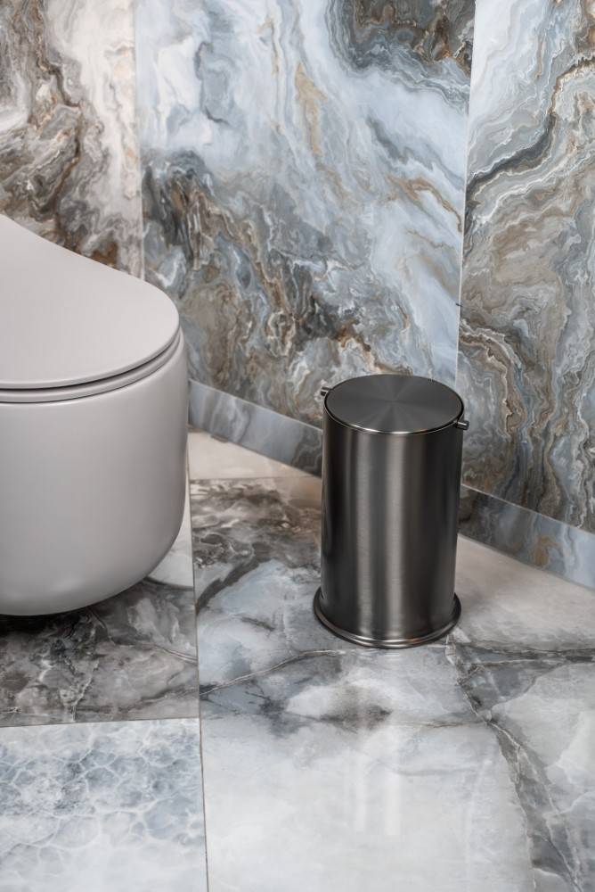 Мусорное ведро Boheme 10916-GM с вращающейся крышкой, Gun Metal фото 5