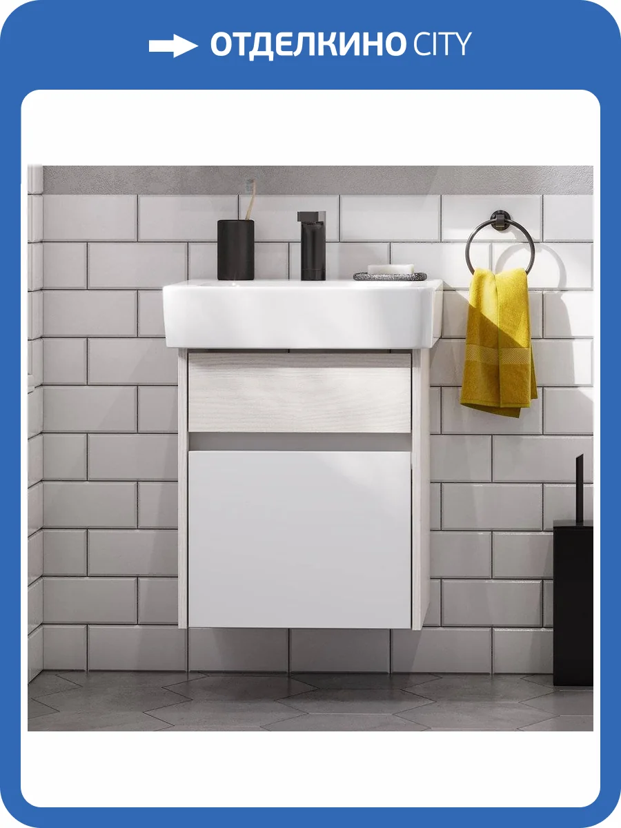 Тумба с раковиной AQUATON Верди PRO 50 ясень фабрик фото 7