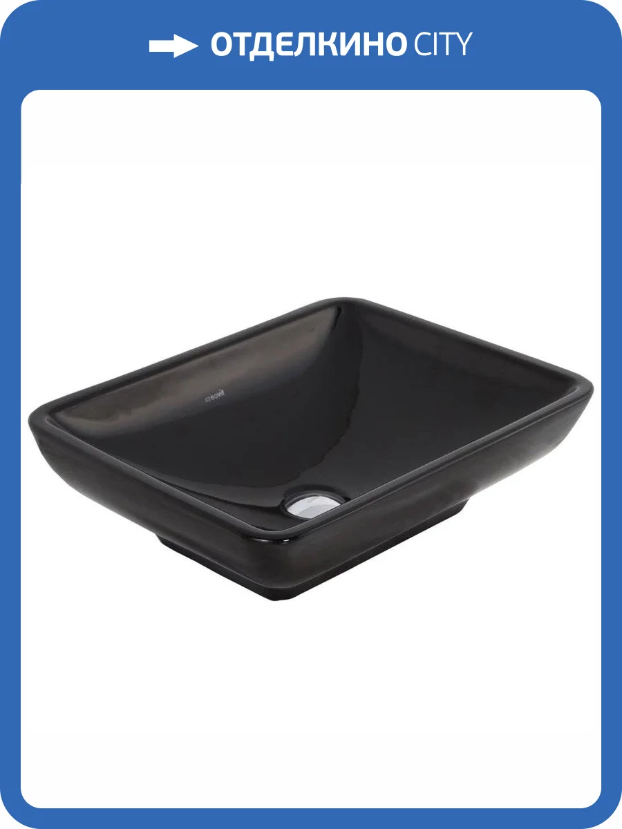 Раковина Creavit TP140 50 см, черная фото 4