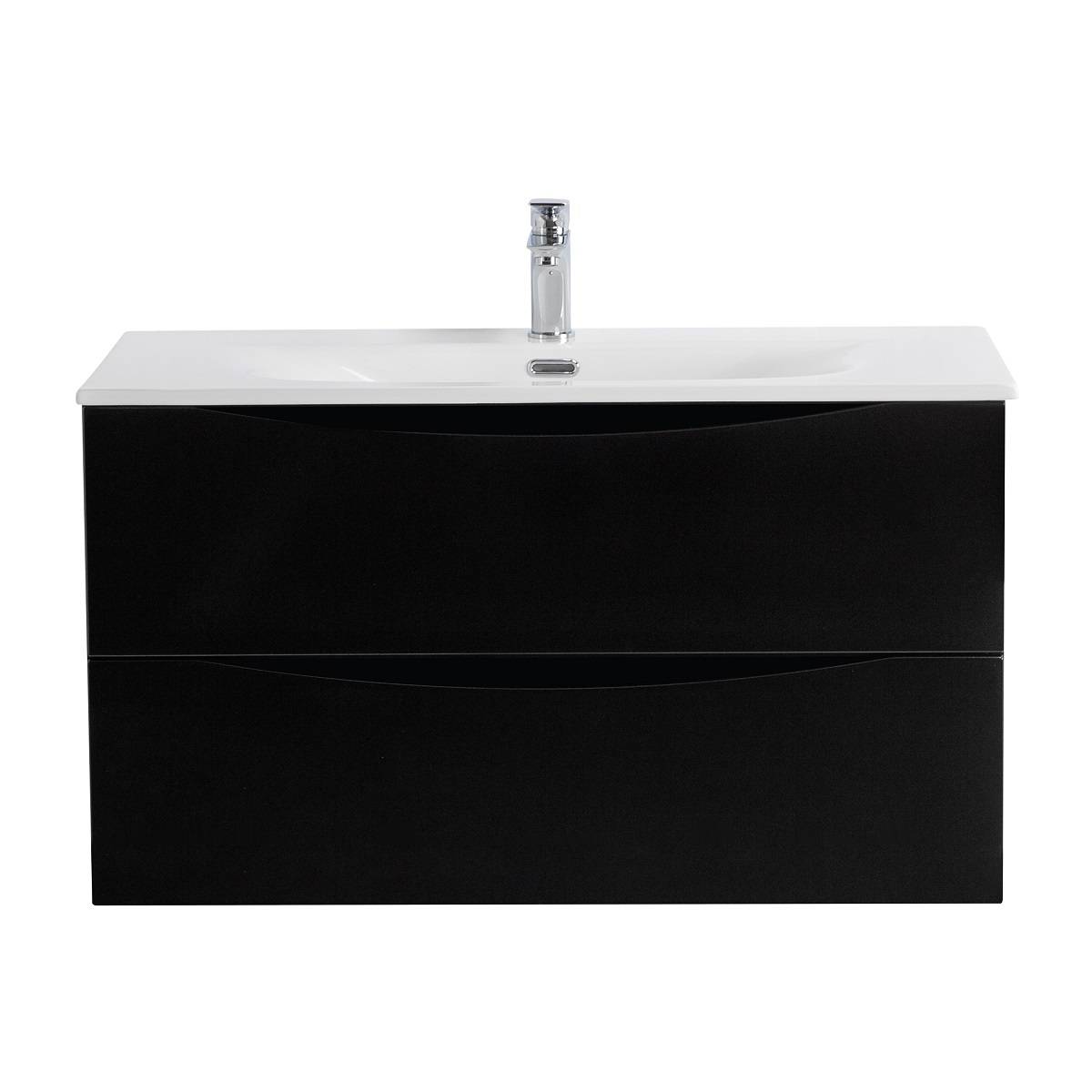 Тумба под раковину BelBagno MARINO-CER-N-800-2C-SO-NL-P Nero Lucido, 80x50 см