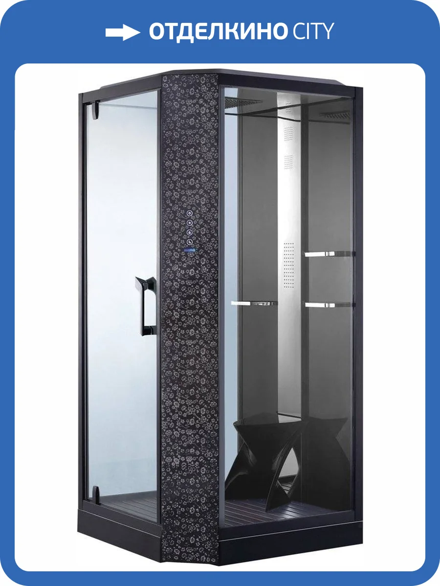 Душевая кабина Orans SR-89101LS черная, с хамамом и сиденьем фото 9