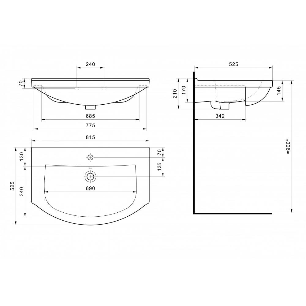 Тумба под раковину Stella Polar Фантазия 80 SP-00000229 белый фото 7