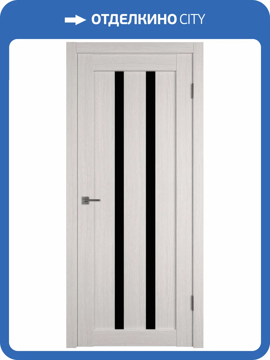 Межкомнатная дверь Владимирская Фабрика Дверей Atum 2 Bianco стекло Black Gloss 600x2000 фото 2