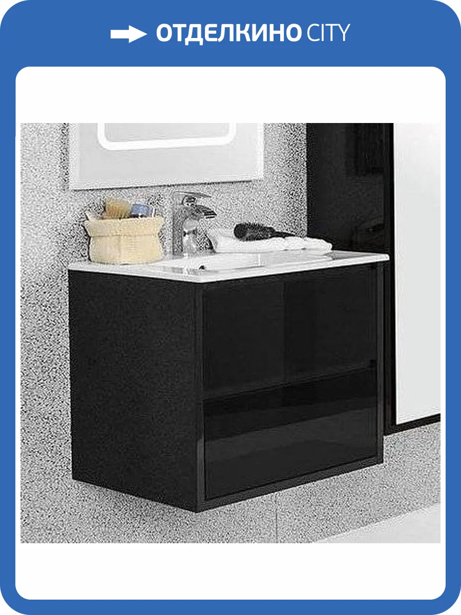Тумба с раковиной AQUATON Римини New 60 черная фото 9