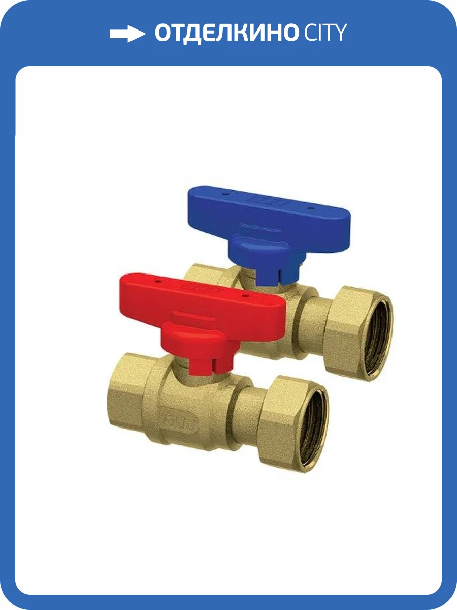 Кран шаровой FAR хром. 3/4 ВР -1 накид.гайка (бабочка,син.) фото 2