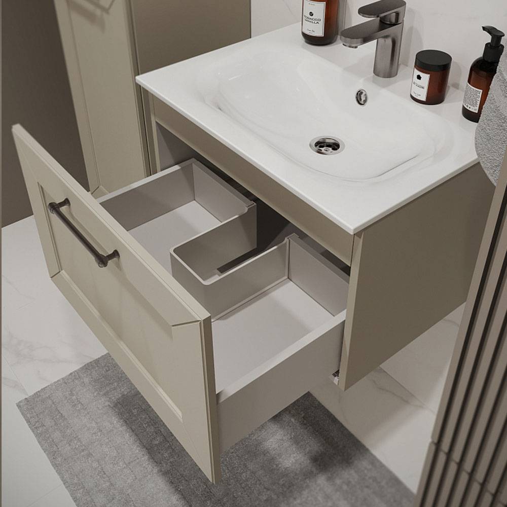 Тумба с раковиной Terminus Victoria VIC10601900101O айвори, 60x38 фото 2