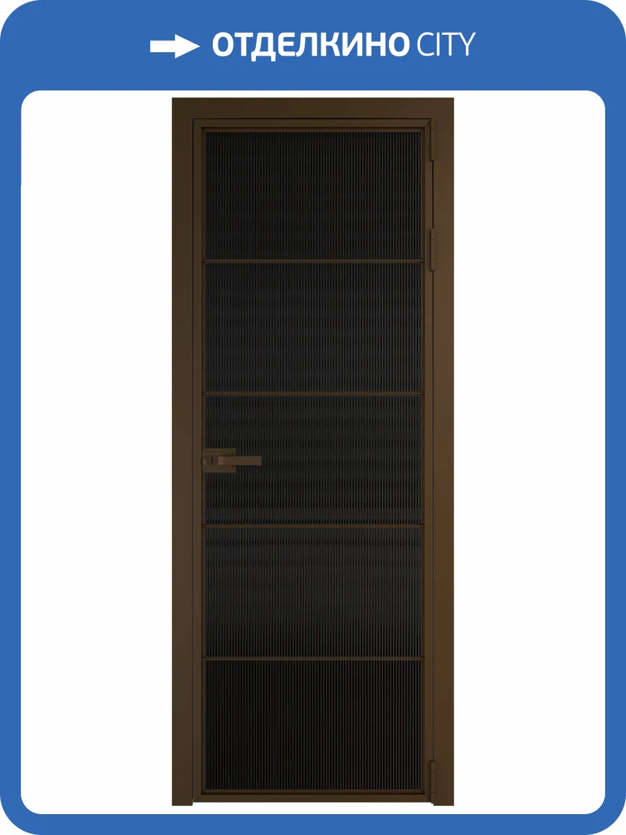 Межкомнатная дверь Profil Doors 5 AX цвет профиля Деорэ, стекло безопасное 6 мм мору черный 700x2000 фото 2