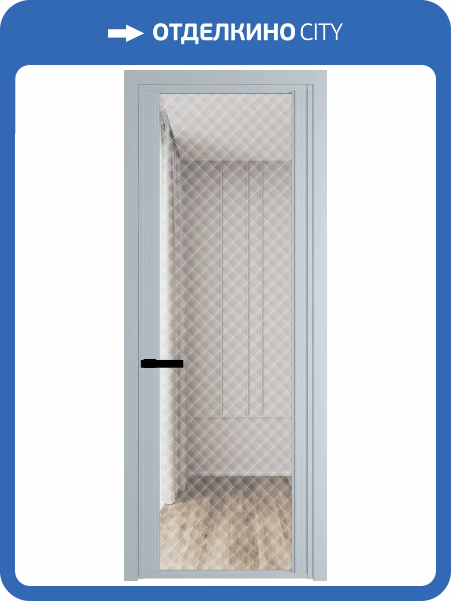 Межкомнатная дверь Profil Doors 2 AGP цвет профиля Серебро, стекло безопасное 6 мм ромб белый 800x2000 фото 2