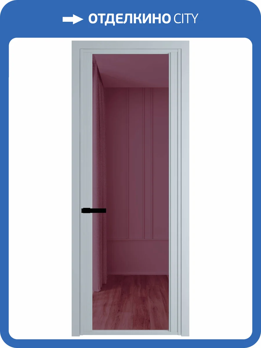 Межкомнатная дверь Profil Doors 2 AGP цвет профиля Серебро, стекло безопасное 6 мм фиолетовое шпион 800x2000 фото 2