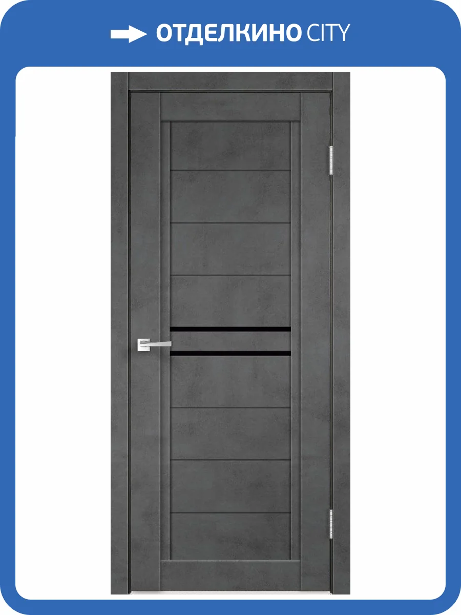 Дверное полотно экошпон VellDoris NEXT 2 VD820025 Лакобель черное 700x2000 фото 2