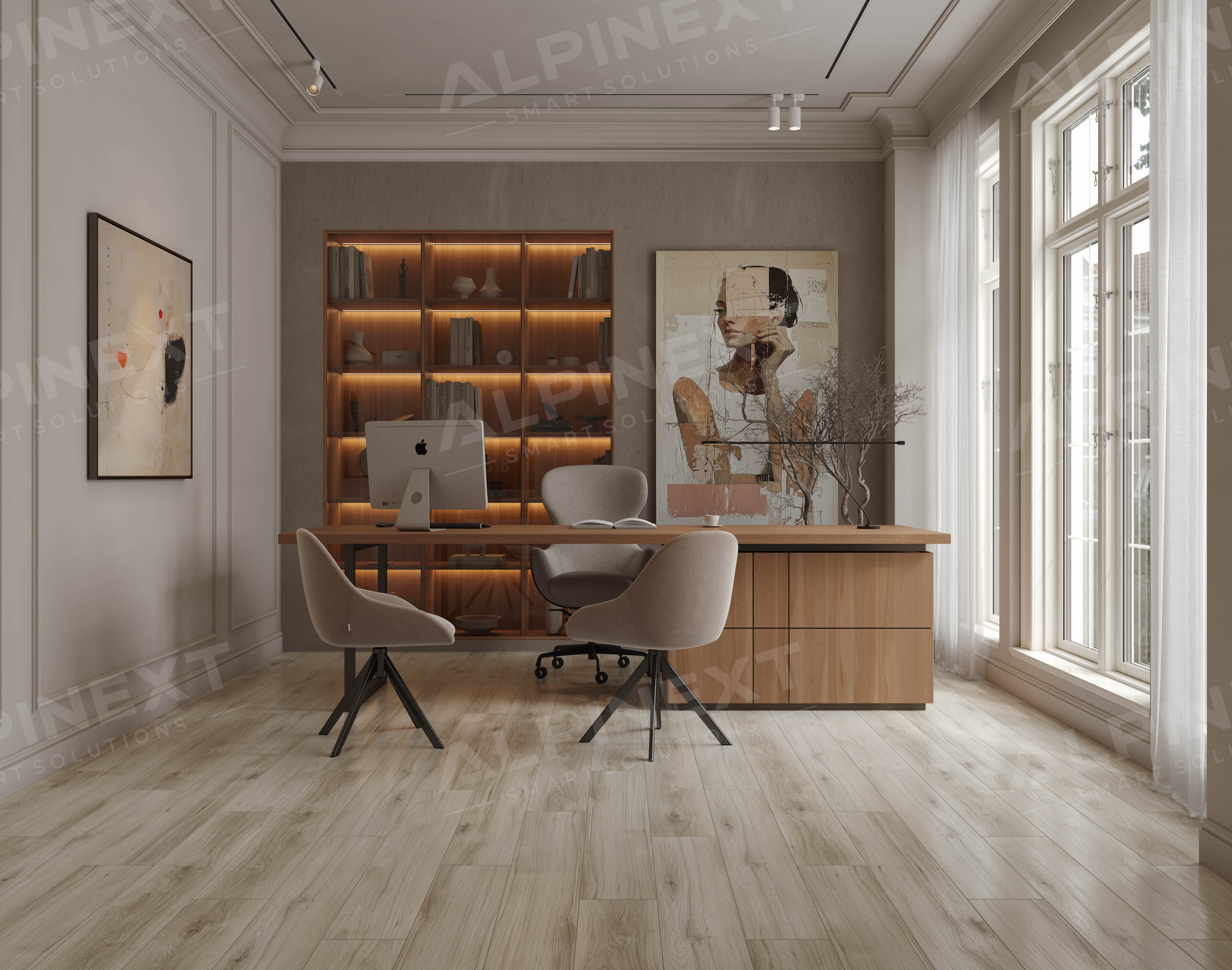 Ламинат Alpinext Quick Style 8/33 4V LF601-03 Дуб песочный 1218x198 фото 4