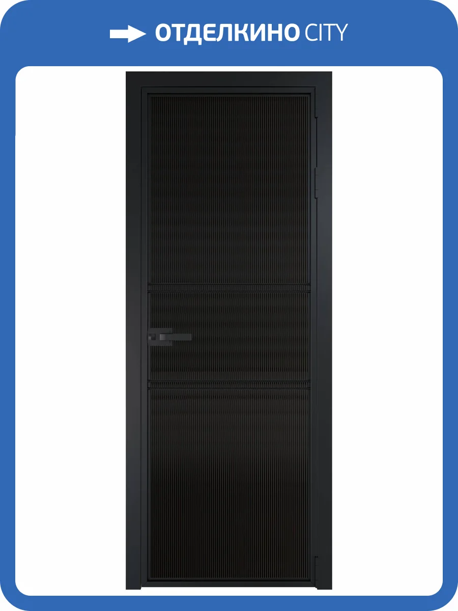 Межкомнатная дверь Profil Doors 2 AX цвет профиля Черный, стекло безопасное 6 мм мору черный 600x2000 фото 2