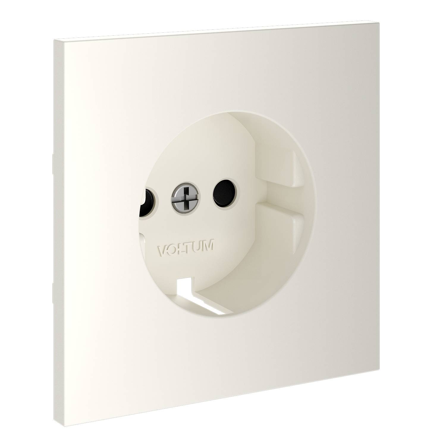 Лицевая панель для розетки с заземлением и шторками Voltum S70 VLS000713 хлопок