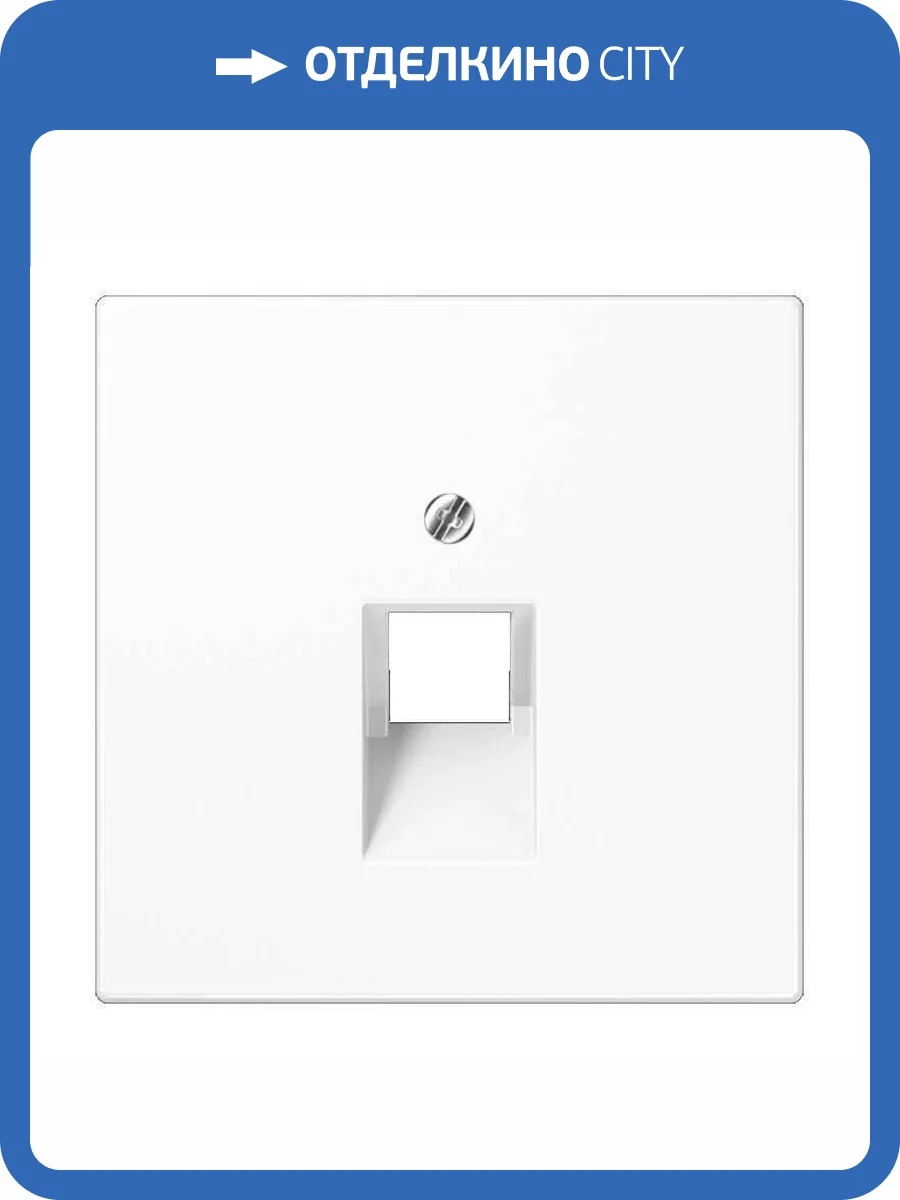 Накладка 1-ой наклонной телефонной/компьютерной розетки Jung LS 990 белая LS969-1UAWW фото 2