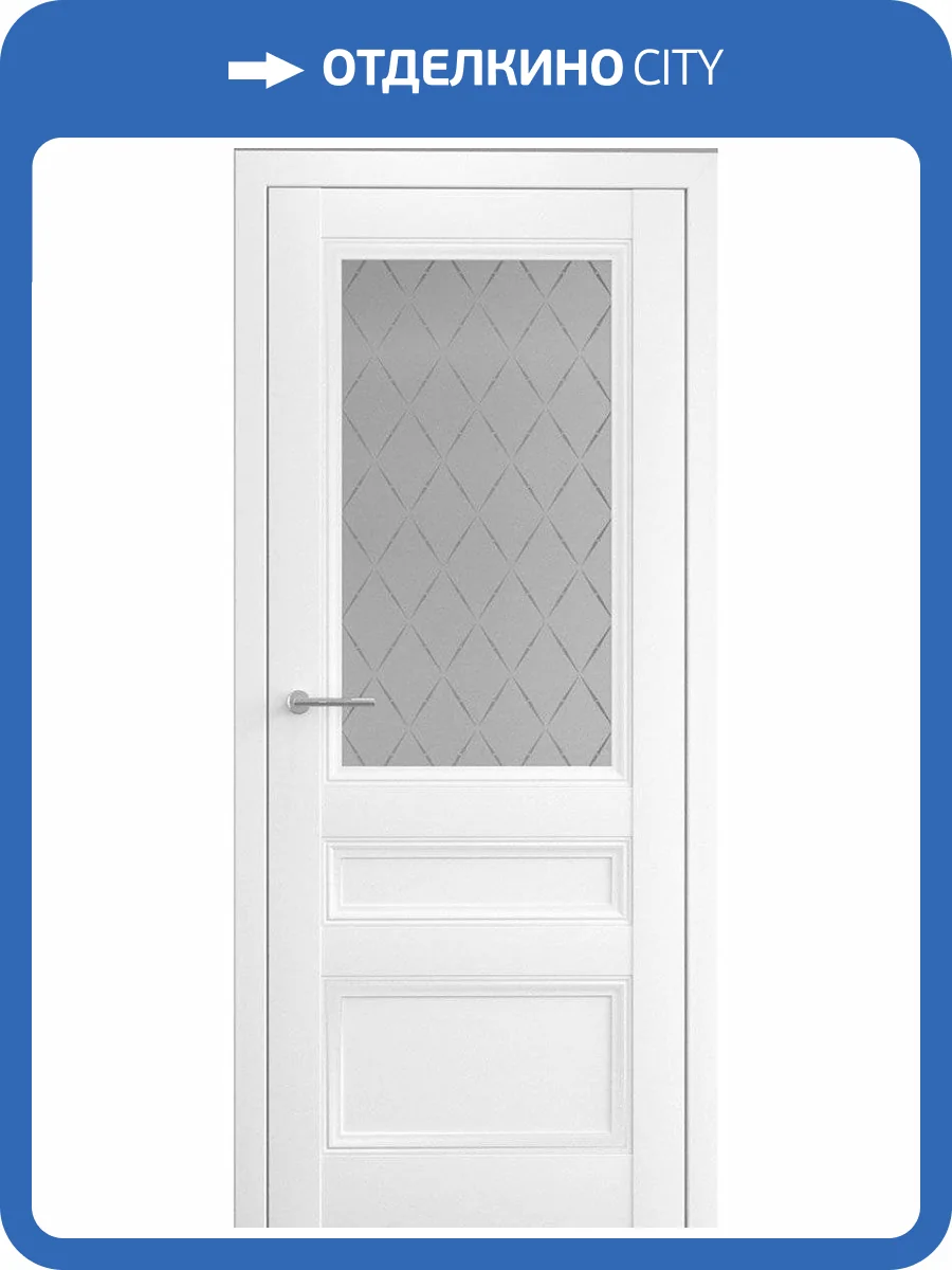 Межкомнатная дверь Albero Византия остеклённая белый 600x2000 фото 2