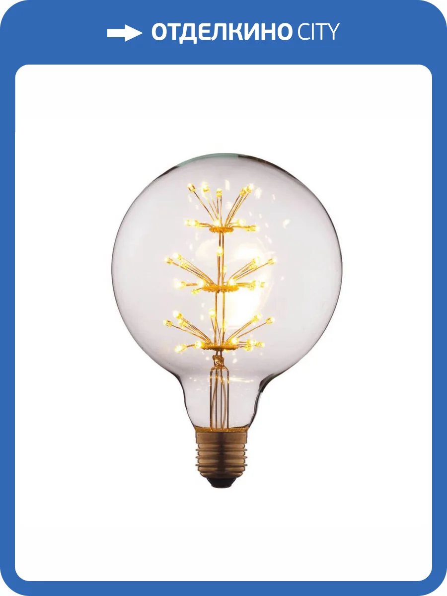 Лампа светодиодная филаментная E27 3W прозрачная G12547LED фото 2