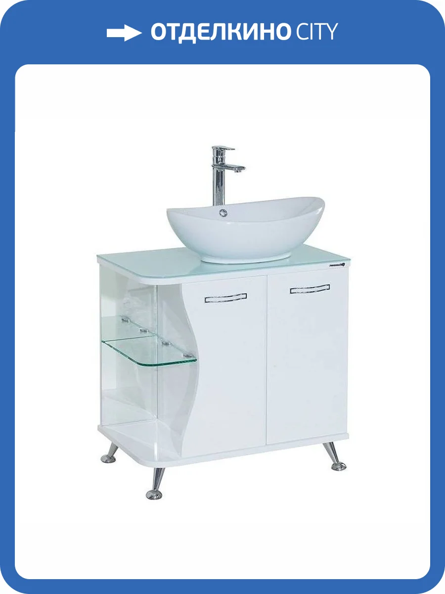 Тумба с раковиной Bellezza Рио 70 прямая R Белый фото 3