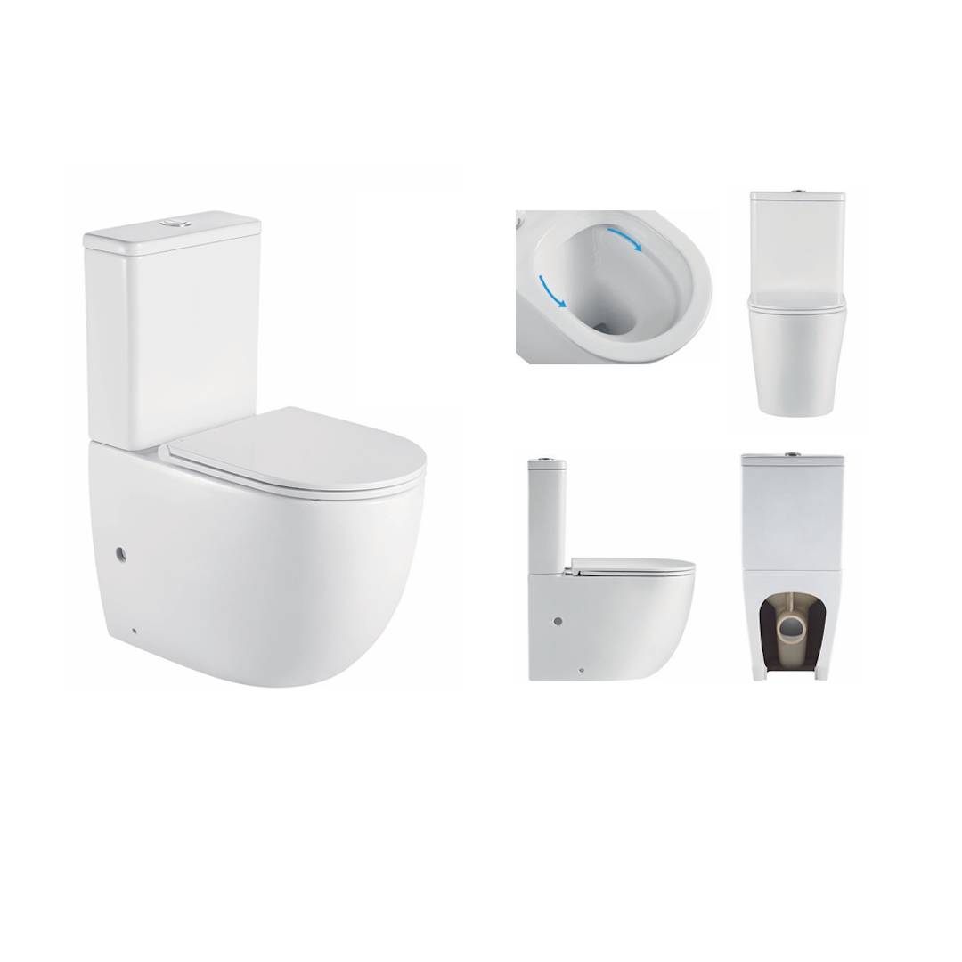 Унитаз-компакт Watersense Milana R W00747 безободковый, сиденье микролифт фото 5