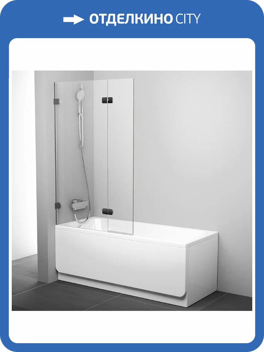 Шторка на ванну Ravak BVS2-100 L Transparent фурнитура хром фото 5