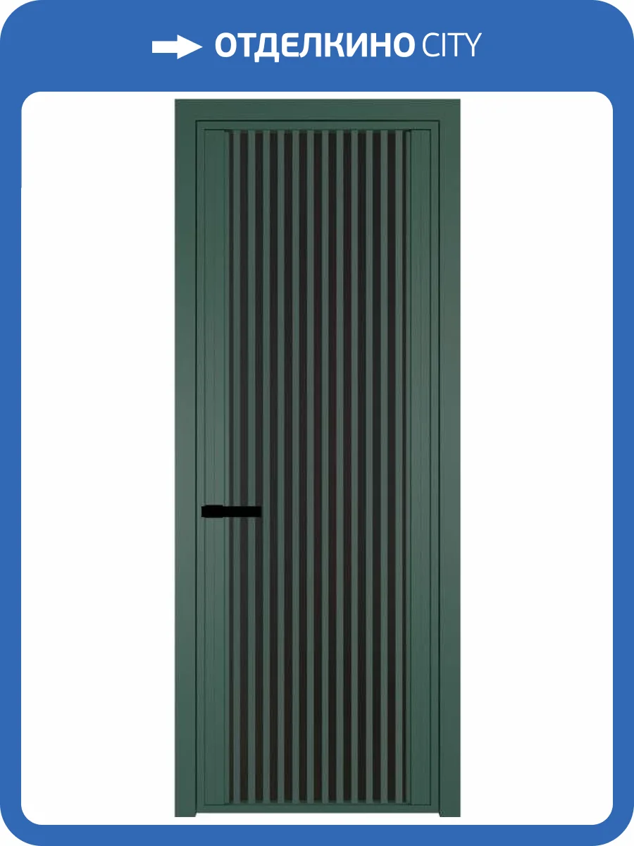 Межкомнатная дверь Profil Doors 3 AGP цвет профиля Зеленый воск, стекло безопасное 6 мм монохром черный 600x2000 фото 2