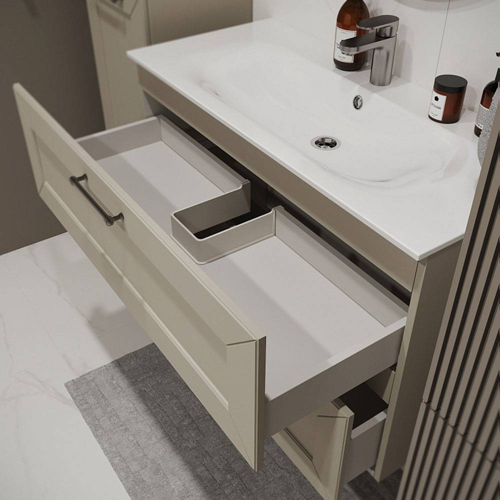 Тумба с раковиной Terminus Victoria VIC101002900101O айвори, 100x62 фото 2