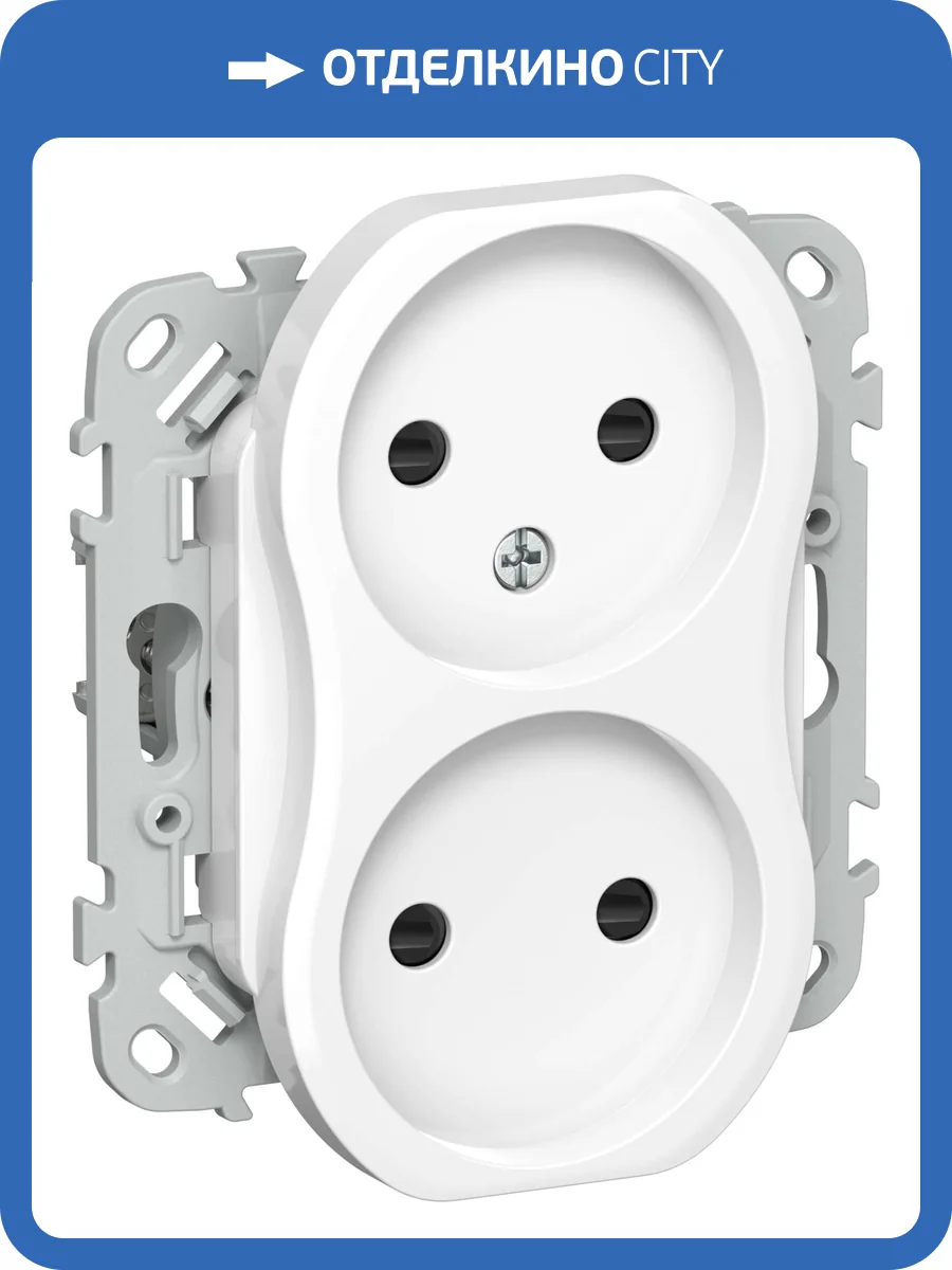 Розетка 2-местная с защитными шторками IEK Flite FI-R23-10-K01 белый фото 2