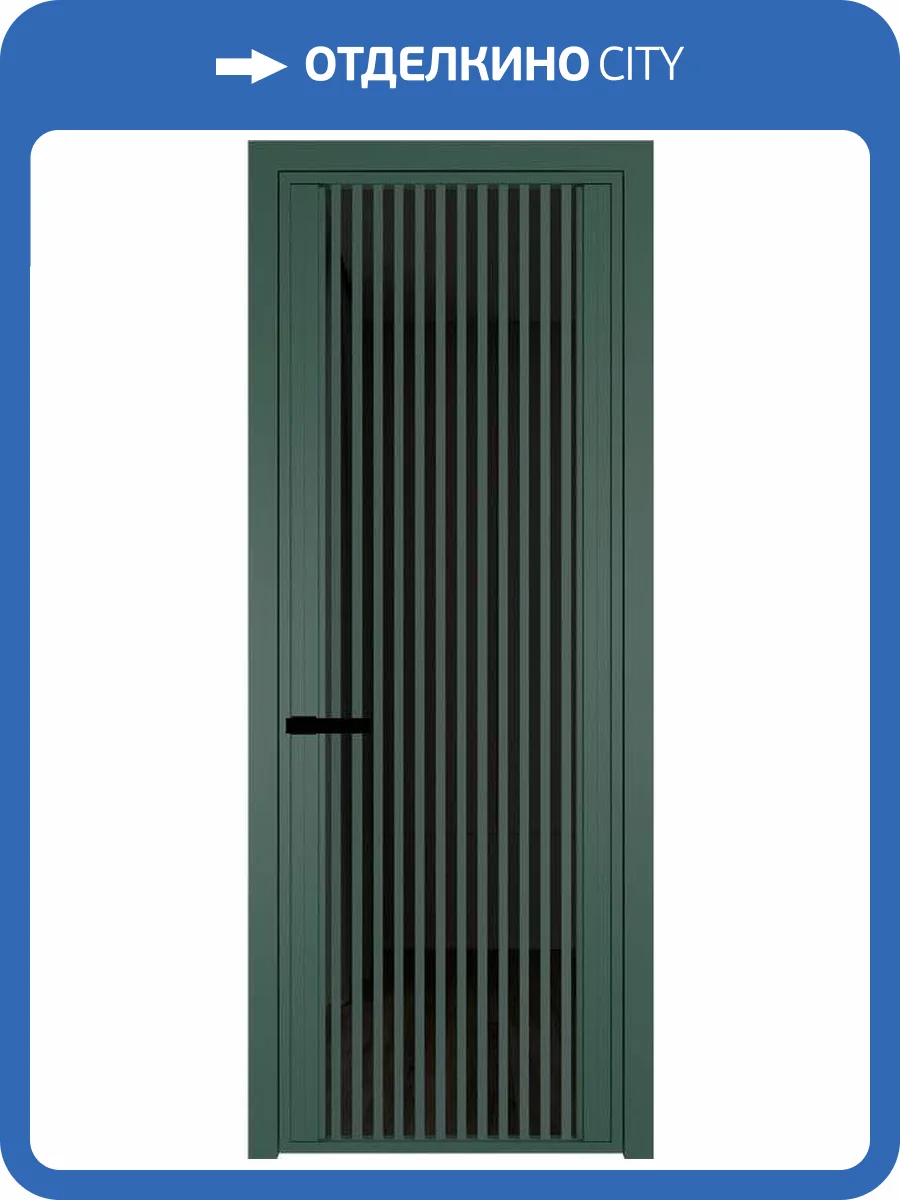 Межкомнатная дверь Profil Doors 3 AGP цвет профиля Зеленый воск, стекло безопасное 6 мм черное тонированное 600x2000 фото 2