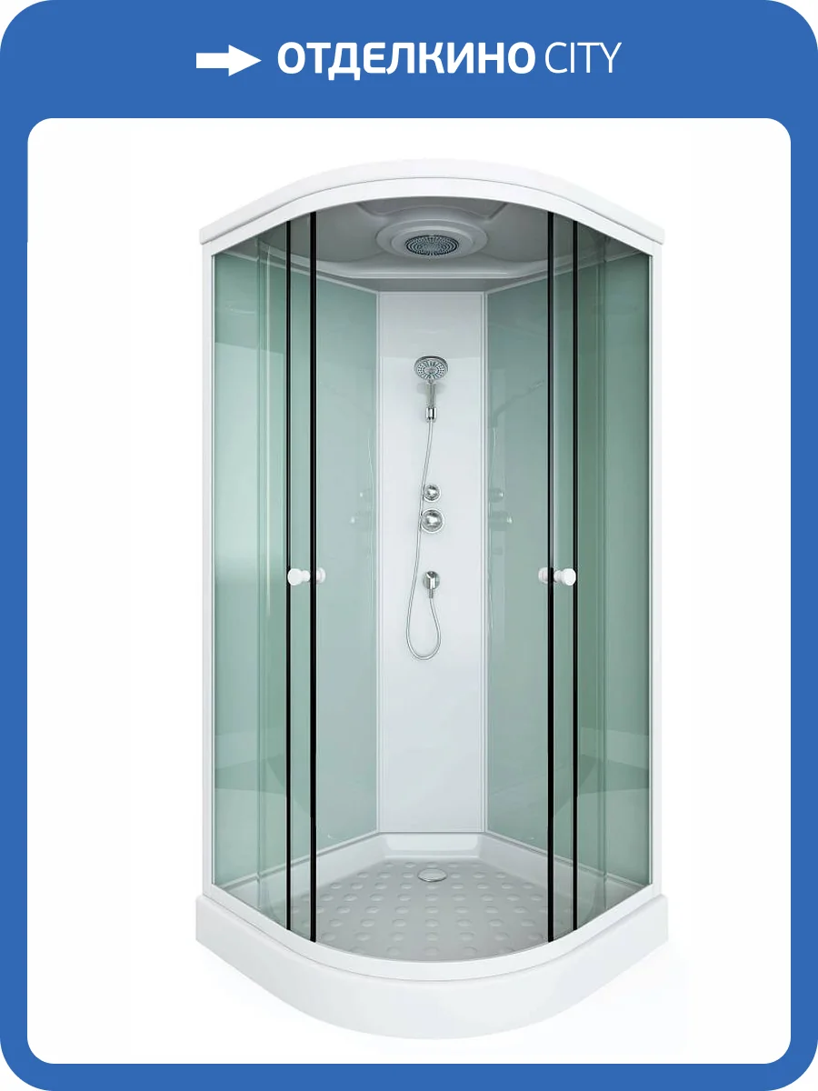 Душевая кабина Arcus Style S-12 90x90x215, фронтальные стекла - матовые фактурные, задние - белые матовые фото 3