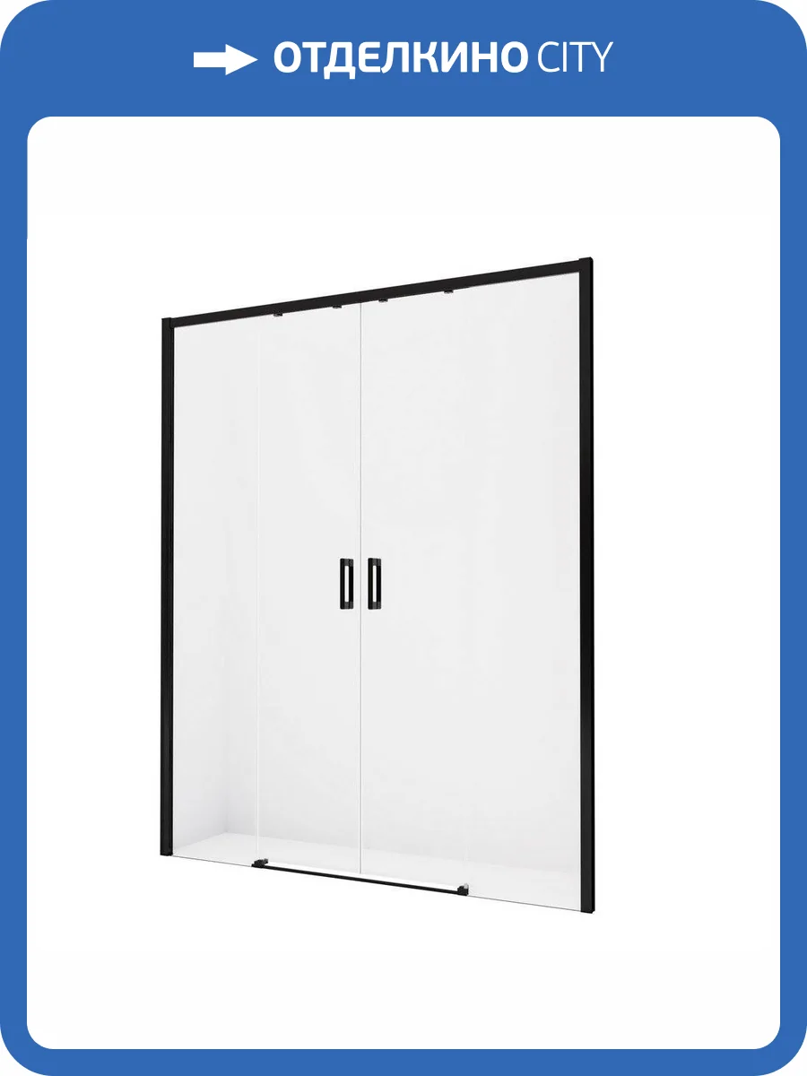 Дверь в нишу NEW TRENDY PRIME BLACK 200x200 D-0347A (черный) фото 9