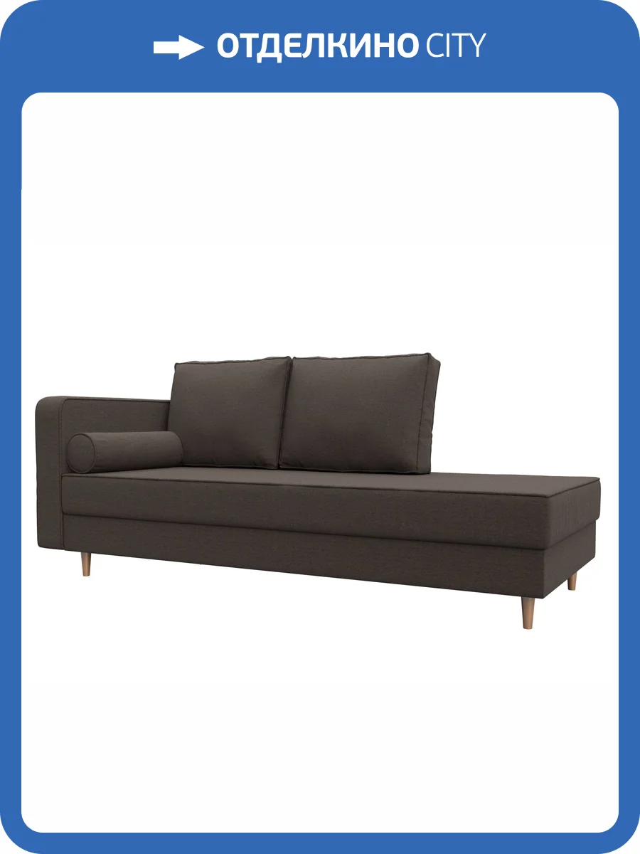 Кушетка Лига Диванов Прайм 125321L амур коричневый, левая фото 8