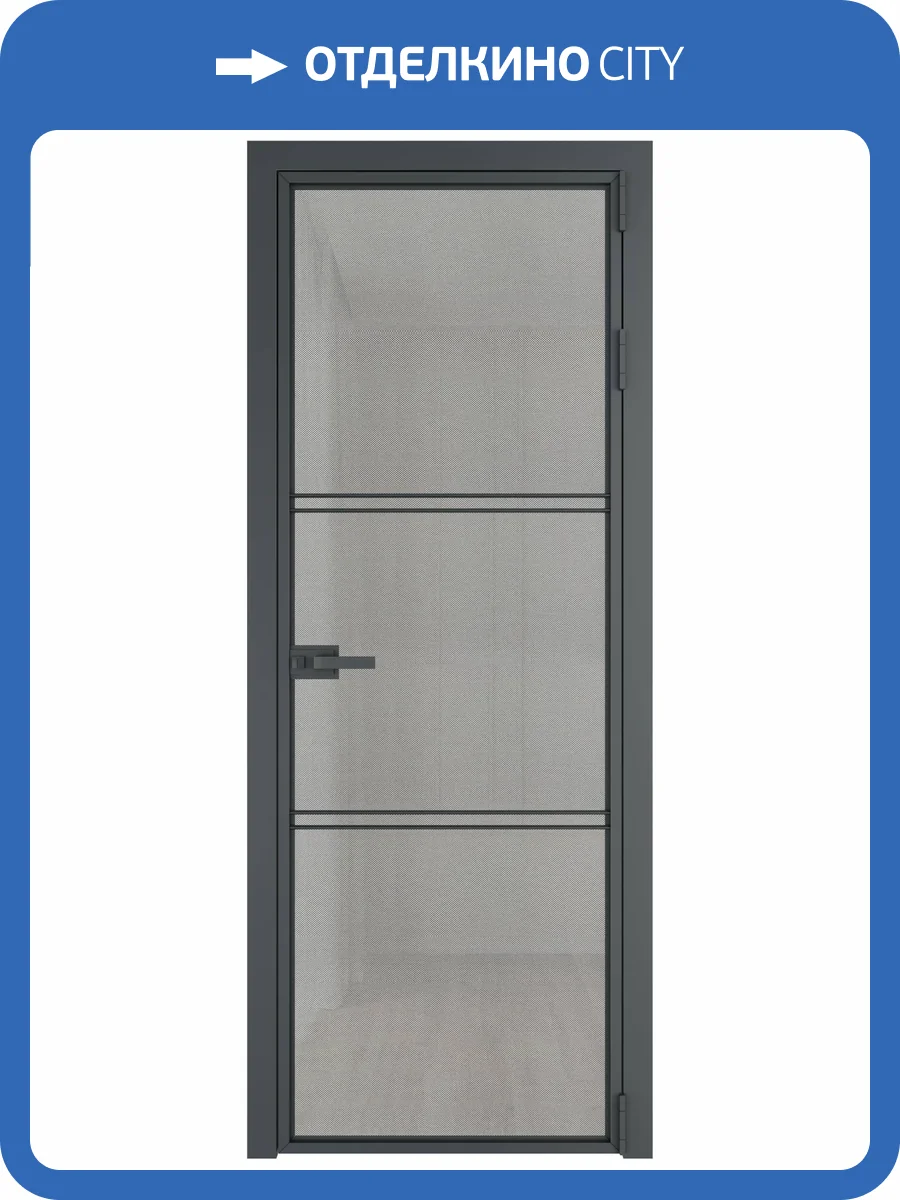 Межкомнатная дверь Profil Doors 3 AX цвет профиля Серая ночь, стекло безопасное 6 мм рэте 700x2000 фото 2