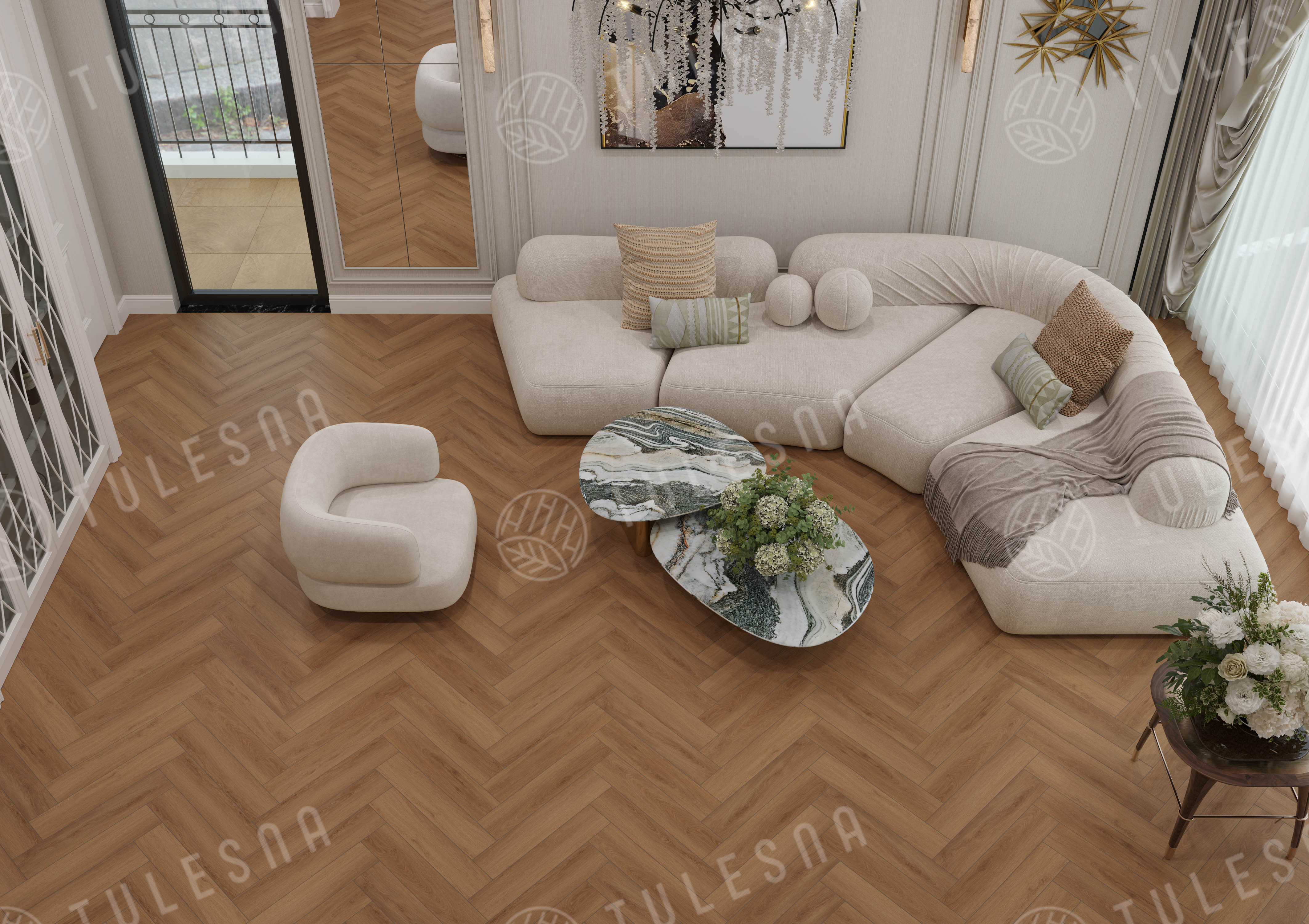 Ламинат Tulesna Селена Паркет (Selene Parquet) 12/34 4V LF504-10 Окованго 121x605 фото 2