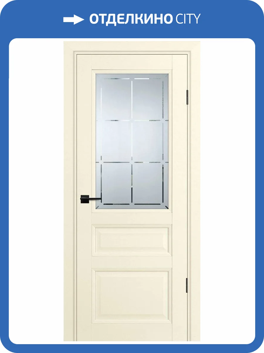 Межкомнатная дверь Profilo Porte экошпон PSU-39, остекленная, магнолия 900x2000 фото 2