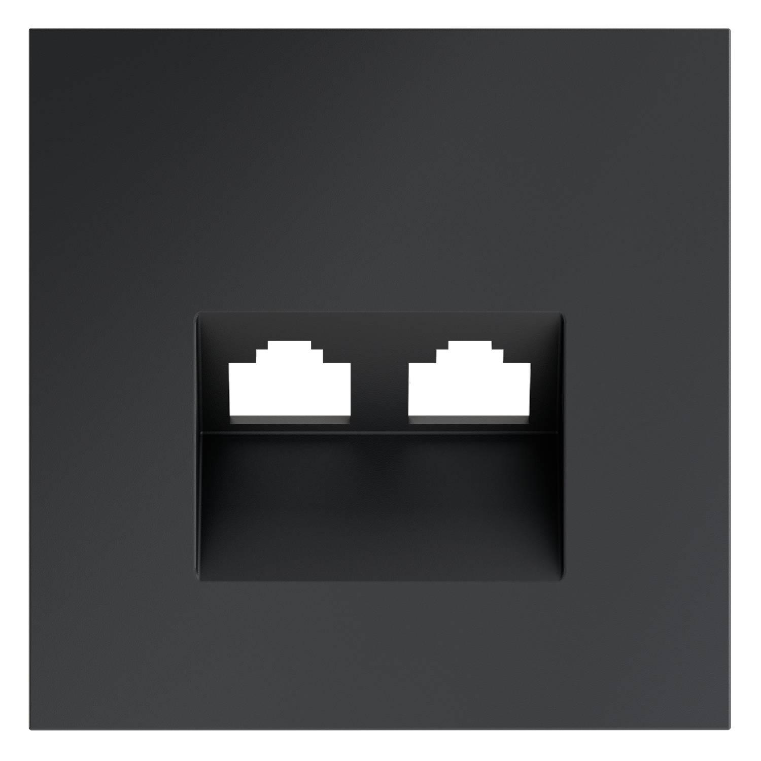 Лицевая панель для двойной компьютерной розетки RJ-45 Voltum S70 VLS001407 графит фото 2