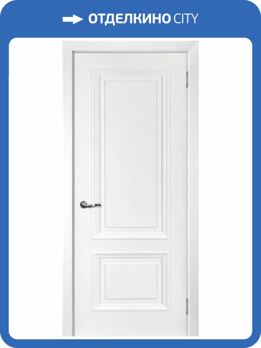 Межкомнатная дверь эмаль Текона Смальта-102, глухая, Сапфир Ral 9003 белый 800x2000 фото 2