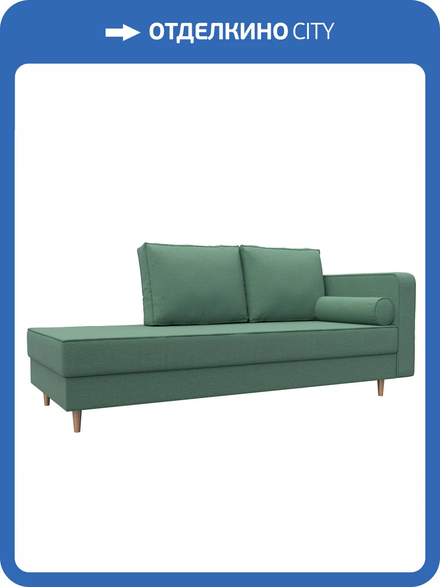 Кушетка Лига Диванов Прайм 123657 амур зеленый, правая фото 8