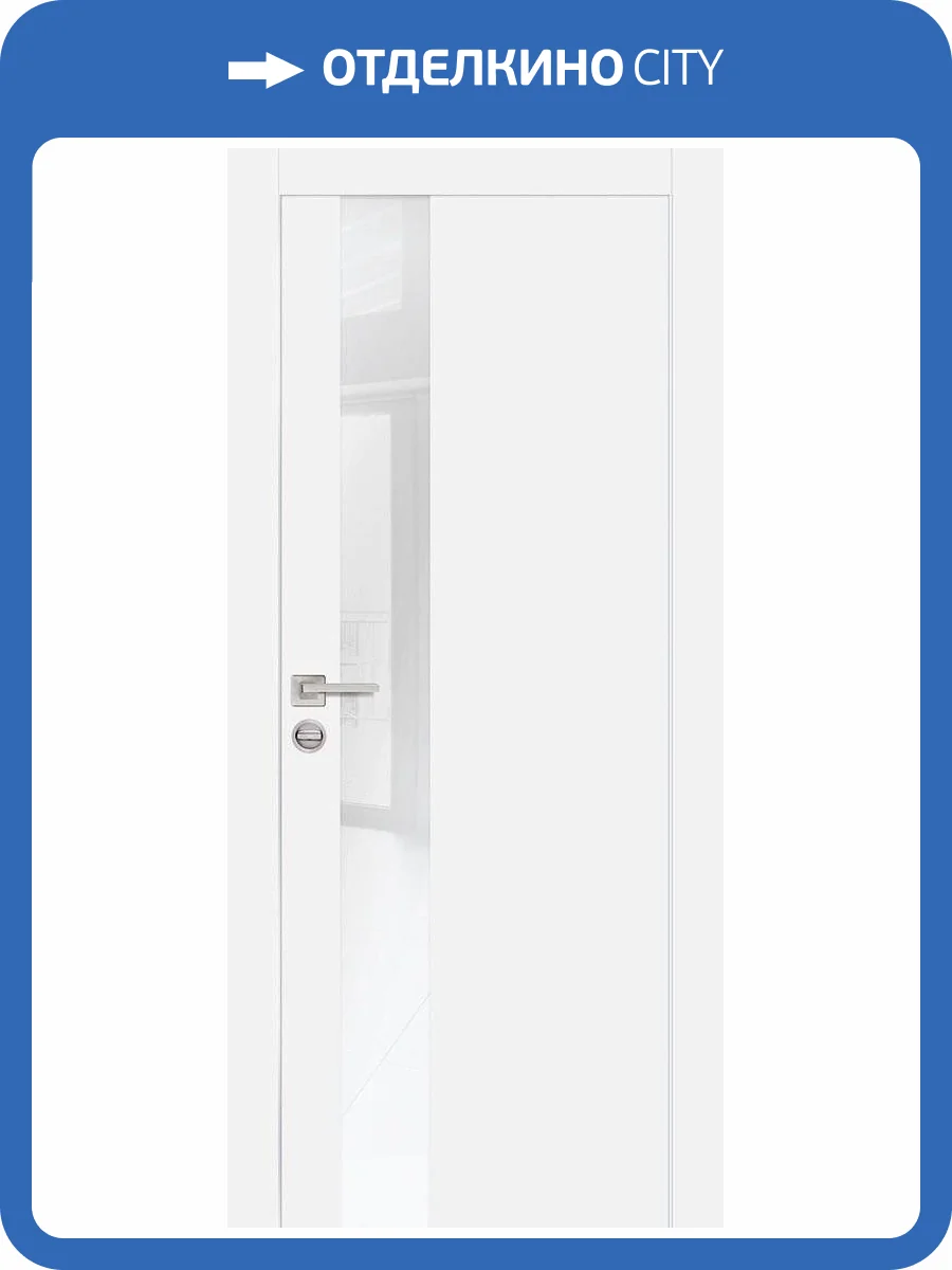 Межкомнатная дверь Profilo Porte экошпон PX-10, остекленная, белый, лакобель белоснежный 400x2000 фото 2