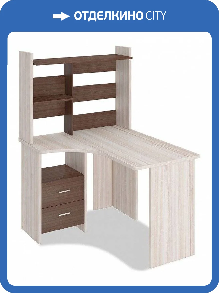 Стол компьютерный Merdes Домино Лайт MER_SKL-Ugl120_NKL-100_KSH_LEV фото 2